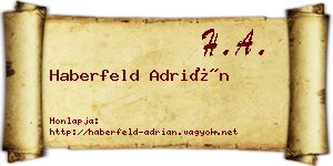 Haberfeld Adrián névjegykártya
